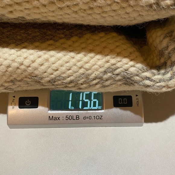 VTG Wool Hand Woven Table Runner Topper Small Rug 61 X 21 Neutral Earth Chunky - Picture 13 of 13